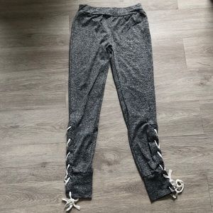 Ankle lace up gray leggings